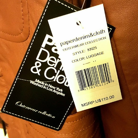 NWT Paper Denim & Cloth Cognac Coat Jacket Blazer - Picture 3 of 3