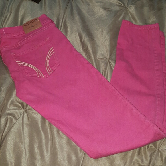 Hollister pink skinny jeans