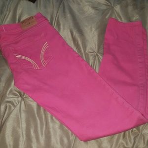 Hollister pink skinny jeans