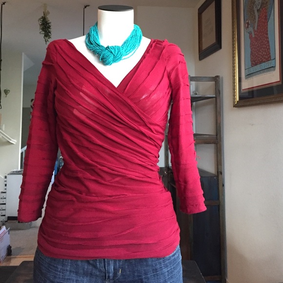 Cranberry Red Max Studio Blouse