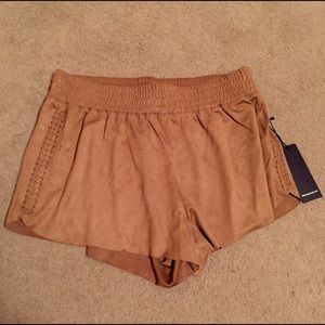 Suede burnt orange shorts