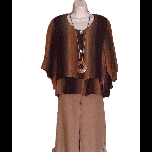 SOLD -- Sheer Layered Lagenlook Top or Jacket - Picture 2 of 3