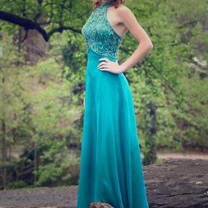 Teal prom dress