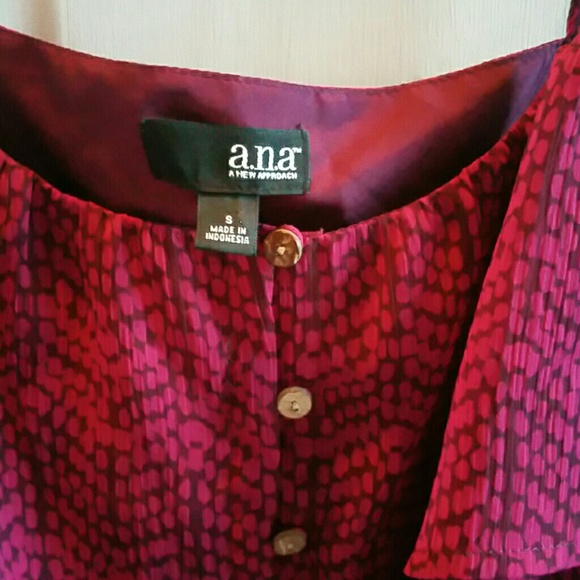 Ana a New Perfection Ruffled Button Down Blouse Size Small Color Purple in EUC - Picture 2 of 4