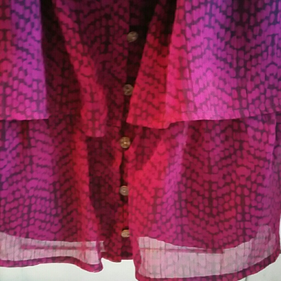 Ana a New Perfection Ruffled Button Down Blouse Size Small Color Purple in EUC - Picture 3 of 4