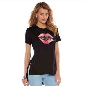 Juicy Couture Tee Glittery Lip! Short Sleeves S