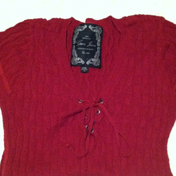 Guess Lace Up Collar Short Sleeve - Picture 1 of 3