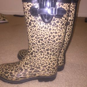 LAST REDUCTION Cheetah rain boots