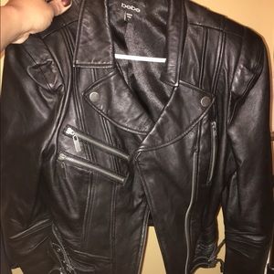 Black leather Bebe jacket