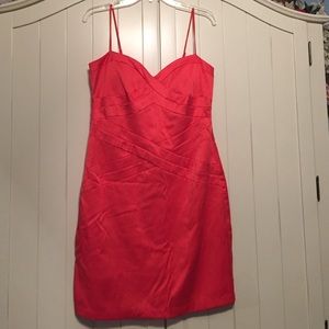 Coral satin dress