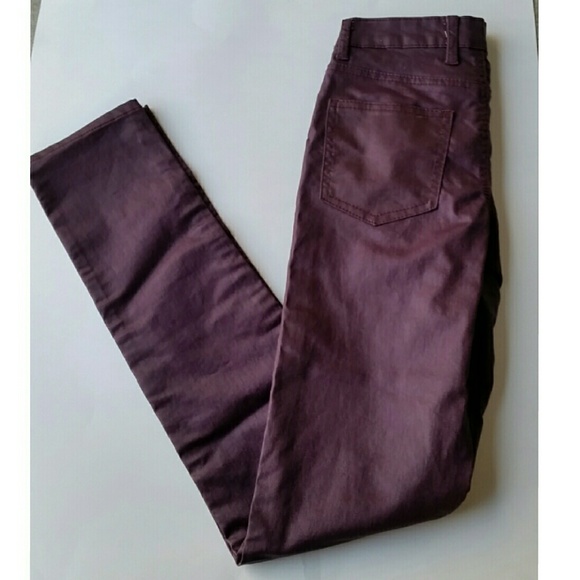 Purple Coated Super Skinny Jeans - Picture 1 of 3