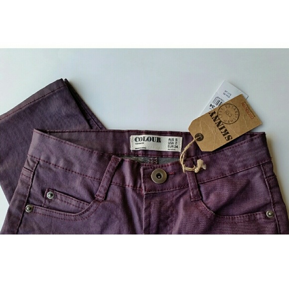 Purple Coated Super Skinny Jeans - Picture 2 of 3