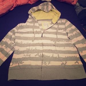 Grey striped Aeropostale hoodie