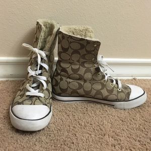 High top coach tennis shoes