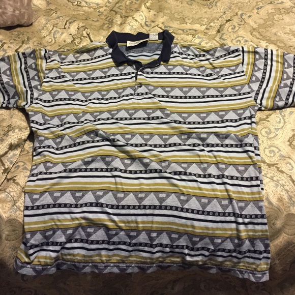 Aztec print vintage polo