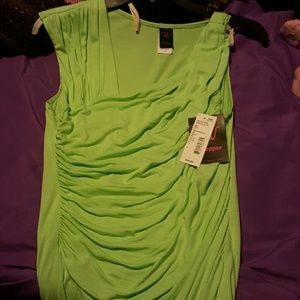 Mint green drape blouse