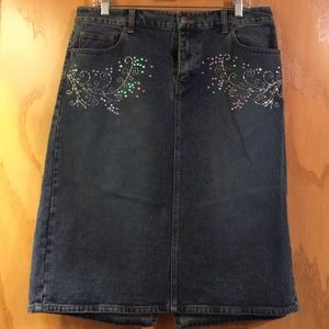 Jean Skirt with Bling