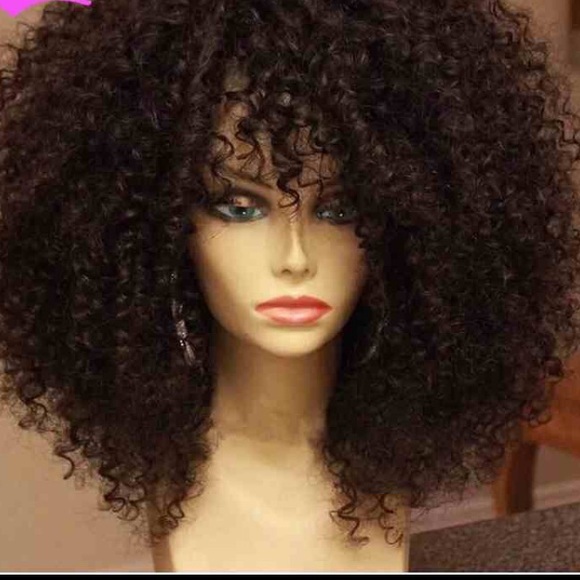 Mongolian afro kinky curly lace front wig