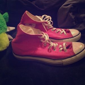 Pink converse high tops