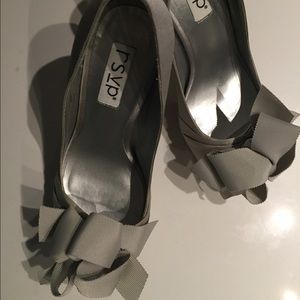 Flirty Silver Peep Toe Pumps