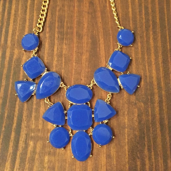 Blue statement necklace.