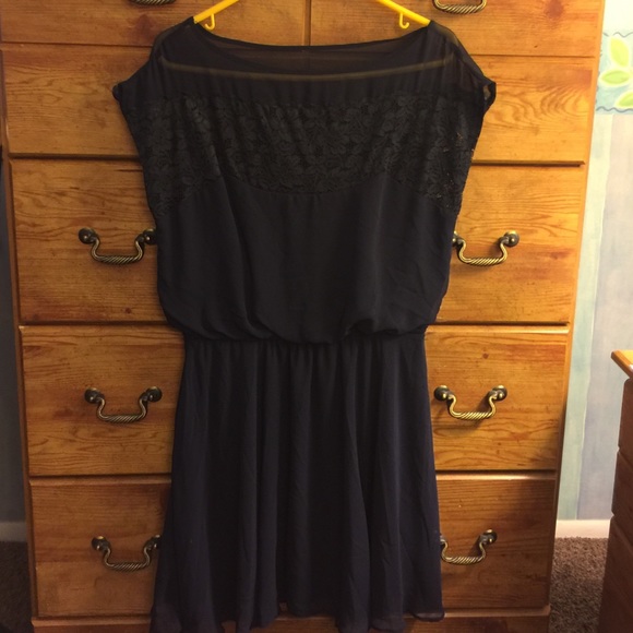 Navy Blue, chiffon dress!