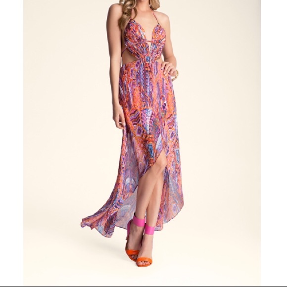 Bebe hi-lo fringe detail dress 4 BNWT