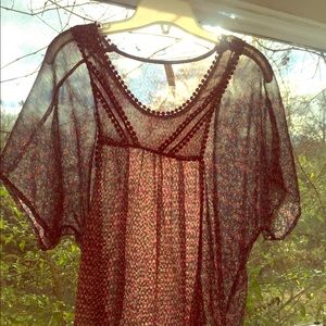 Romantic sheer boho top