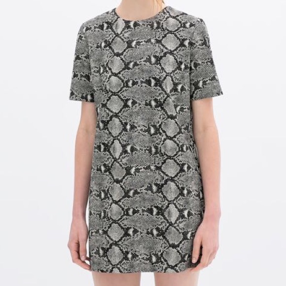 Zara Woman Snake Print Dress Tunic L