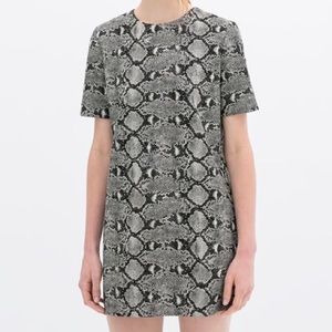 Zara Woman Snake Print Dress Tunic L
