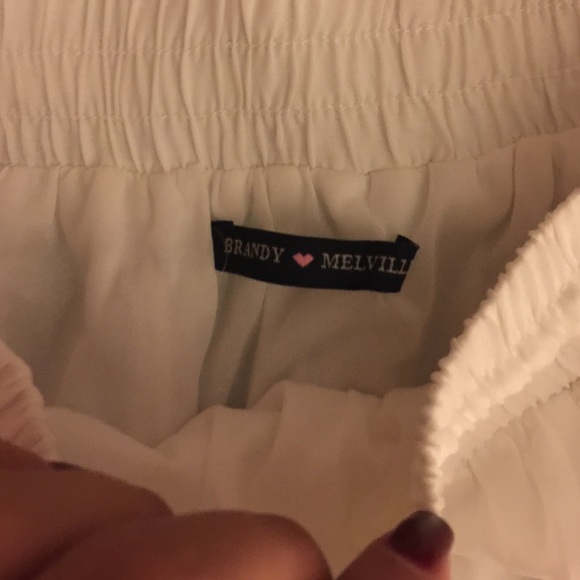 BRANDY MELVILLE WHITE SHEER SHORTS w/ LACE - Picture 2 of 3