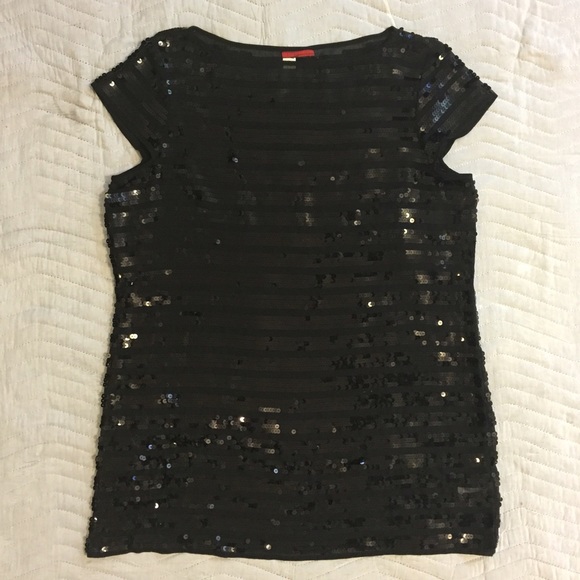 Black Sequined Mini Dress
