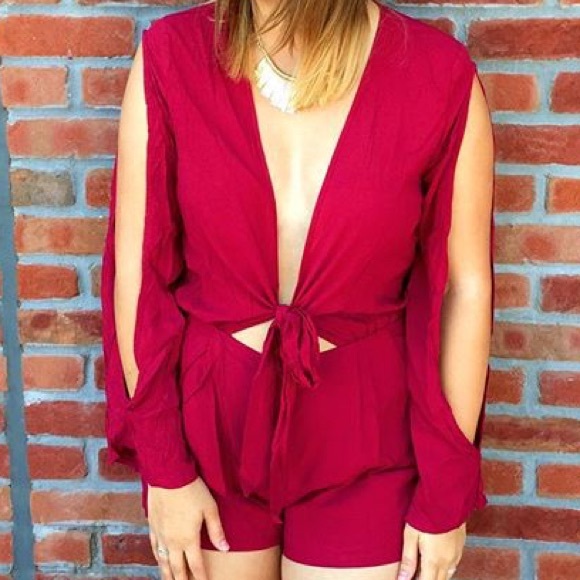 Garnet romper. Low-cut front! NWOT