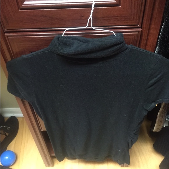 Ann Taylor Turtle neck, short sleeve black sweater