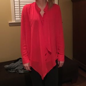 Burnt orange sheer blouse