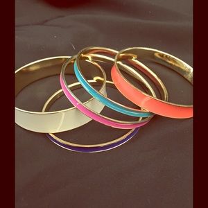 Set of Five Multi-colored Enameled Bangles