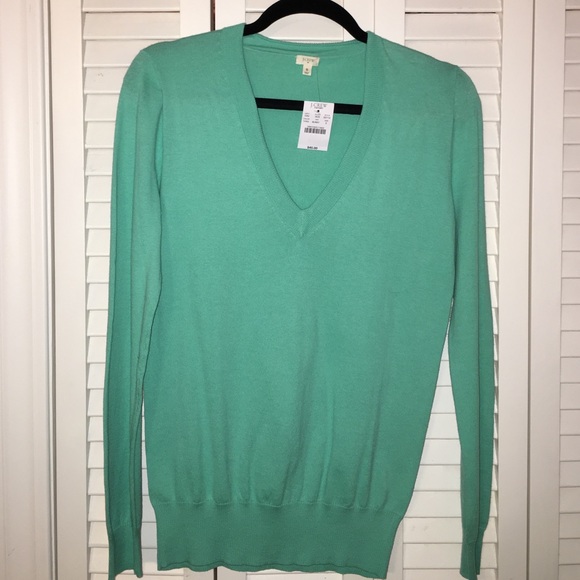 J. Crew turquoise V-Neck sweater