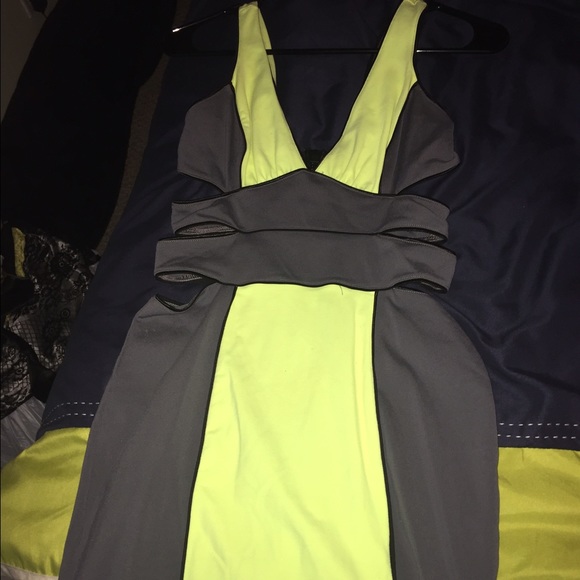 bebe Dresses & Skirts - Grey and neon dress