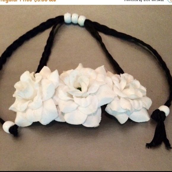 White rose bun wrap, flower halo