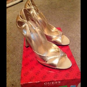 Cute gold guess shoes