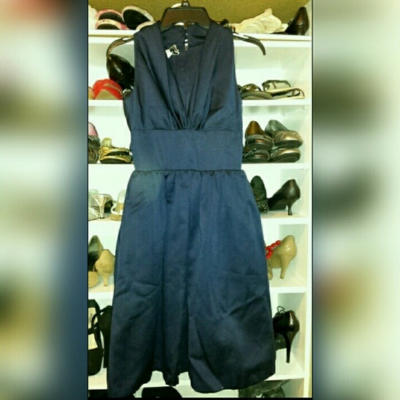 Navy Blue Saks Dress