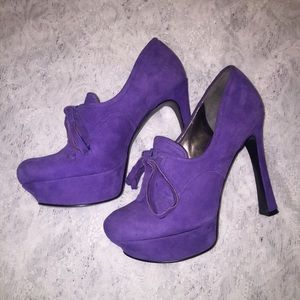 Guess purple bootie heels