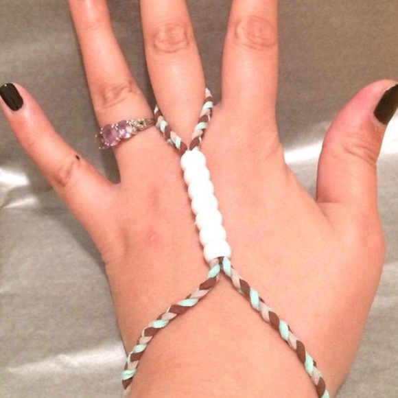 Braided suede adjustable slave bracelet