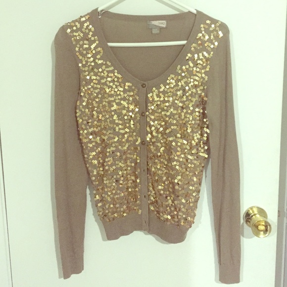 Taupe colored sequined cardigan from Forever 21!