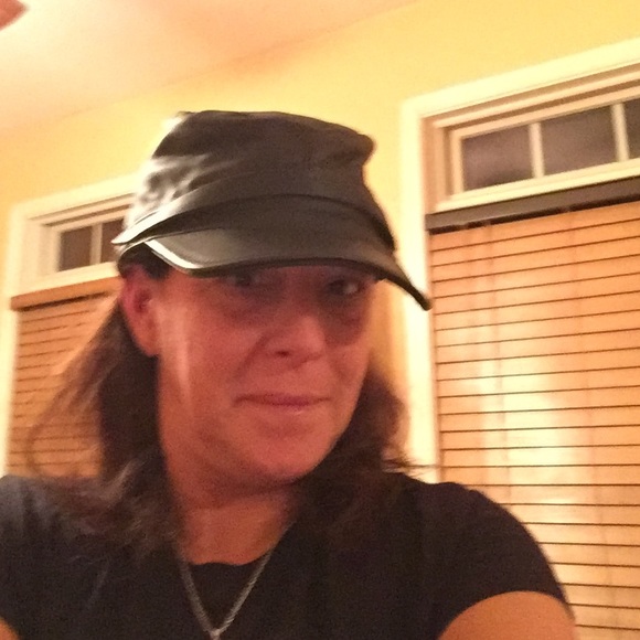 Black leather bike hat bundle for heather