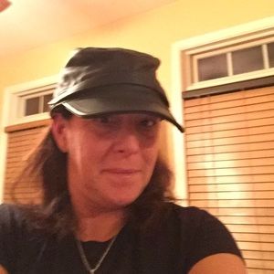 Black leather bike hat bundle for heather