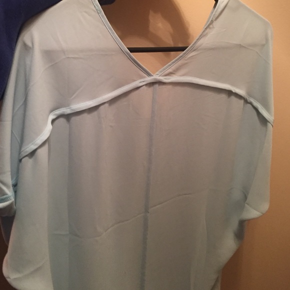 beautiful light blue chiffon top - Picture 2 of 2