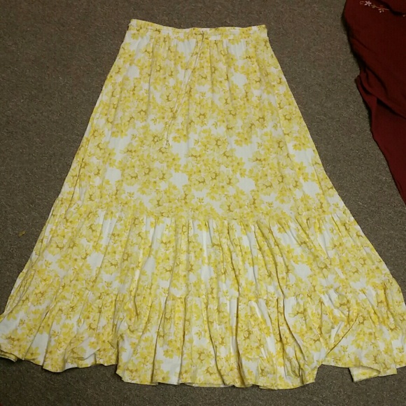bright yellow long skirt