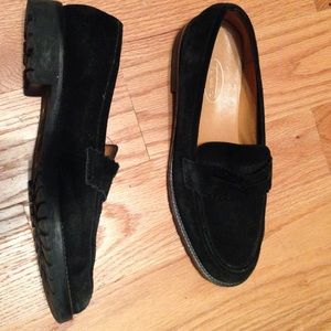 Talbots black suede penny loafers size 8