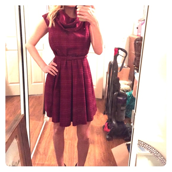 Red plaid dress
